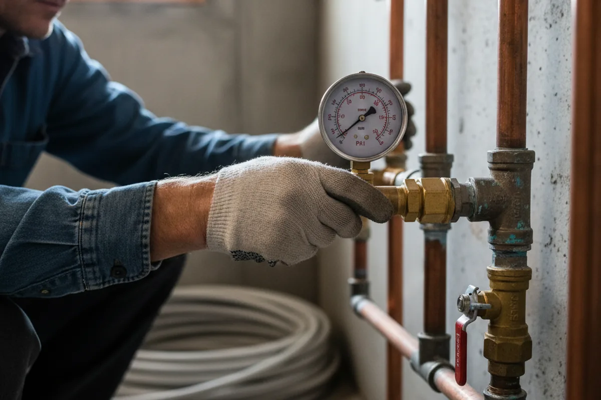 Pressure testing a repaired line during Water Line Repair in Ottumwa